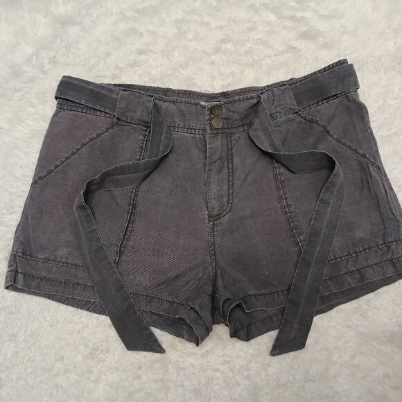 Free People Women's  Dark Grey Tencel Cargo Shorts Size 4 - Picture 2 of 7